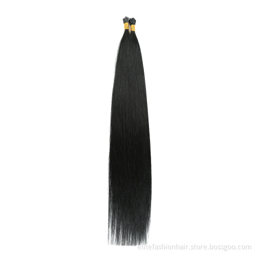 wholesale No any split ends sillky pre bonded human hair Stick I tip Hair Extension Straight Keratin I Tip Human Hair extensions